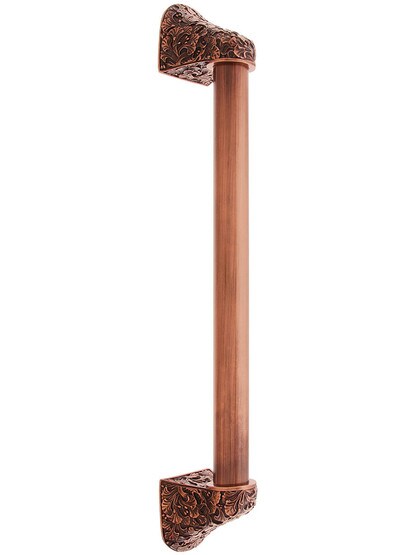 12 inch Ginkgo Leaf Appliance Pull With Smooth Bar in Antique Copper.